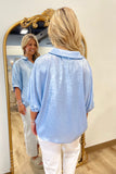 Blue Experiences Metallic Top.