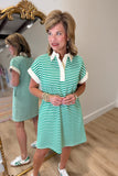 Stripe Stride Dress Green