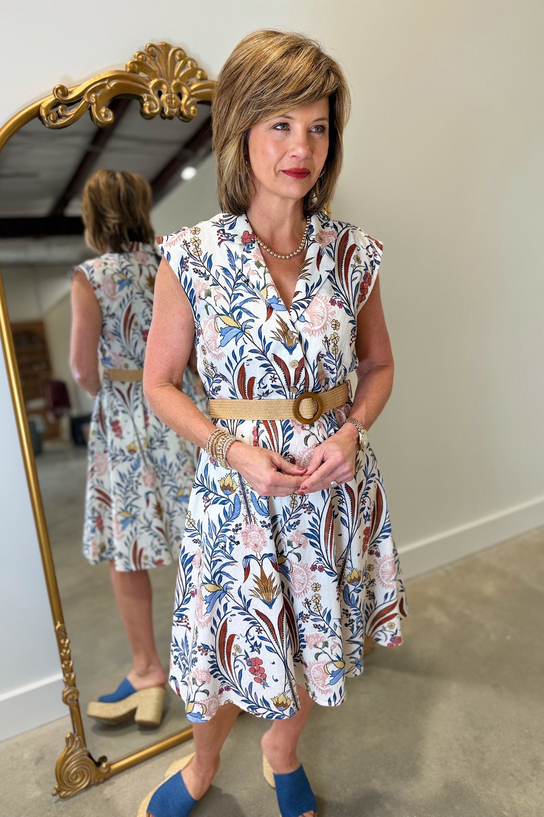 Charlie B Printed Linen Dress Bella – Expectations Too