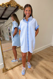 SoftWash Button Denim Dress Blue