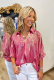 Fuchsia Experiences Metallic Top
