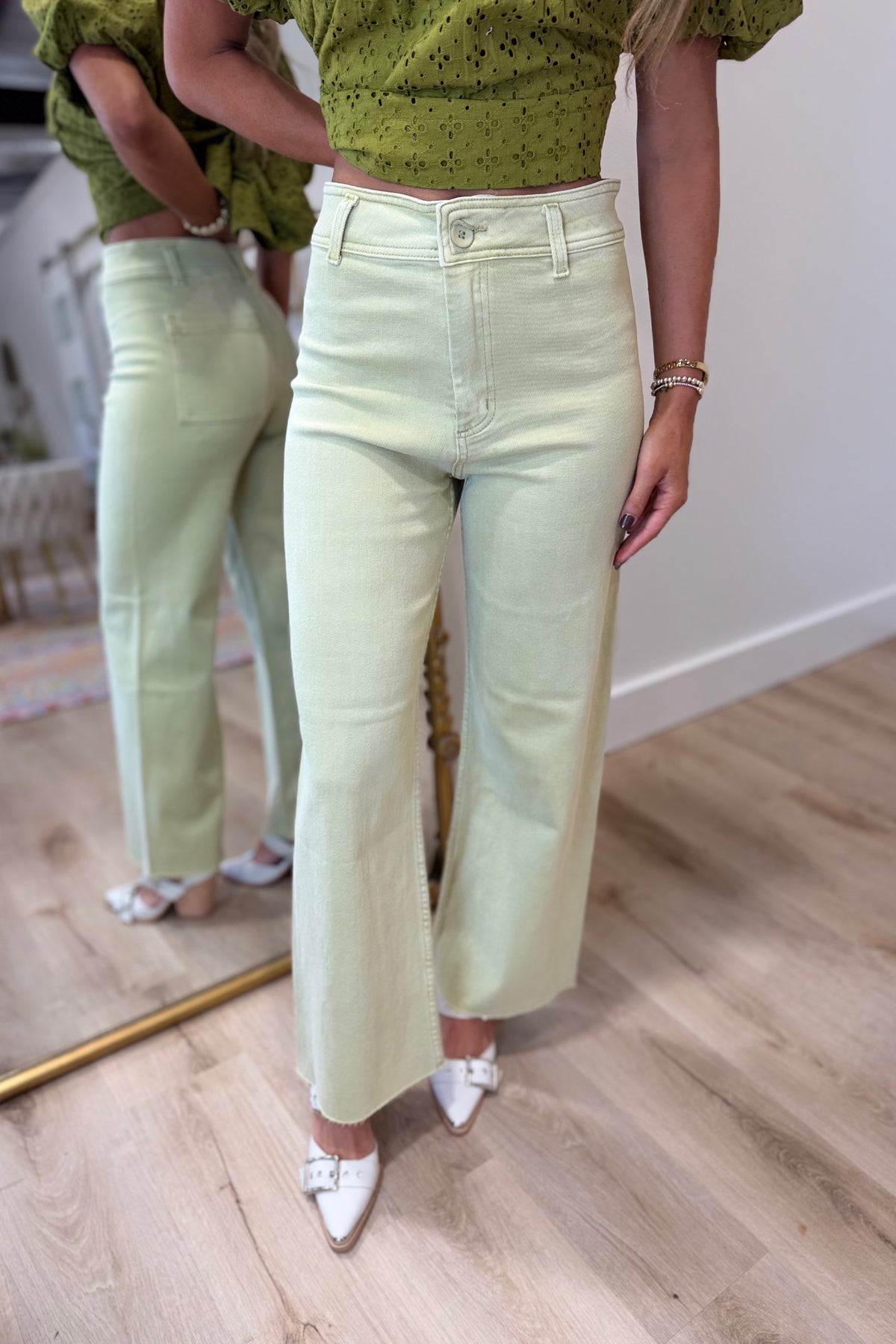 Hug Me Tight Jeans Chartreuse