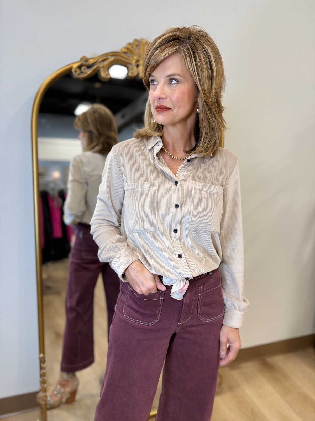 Dylan Maeve Corduroy Shirt Natural