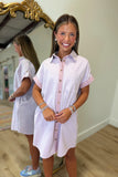 SoftWash Button Denim Dress Pink