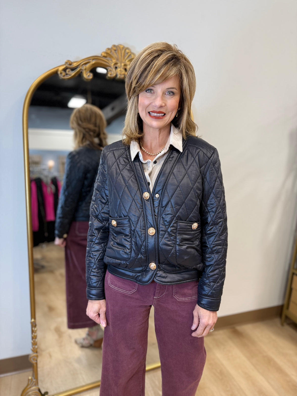 Joh Johya Puffer Jacket/Purse Combo Black