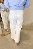 APNY Ponte Cropped Wide Leg Pant White