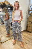 Zebra Print Barrel Jeans Mocha RESTOCK