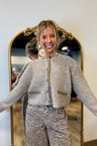 Monocromatic Fuzzy Cardigan Jacket Mocha