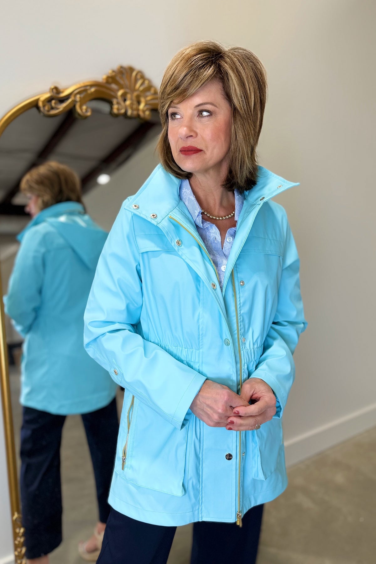 Renuar Rain Jacket Capri Blue