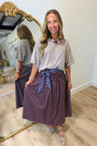 Autumn Charm Plaid Skirt Maroon