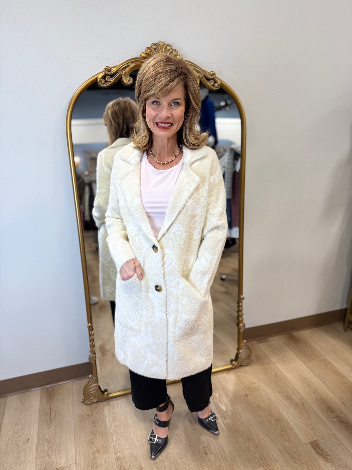 APNY Cozy Long Cardigan Coat Natural