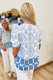 Ric Rac Rally Top Blue