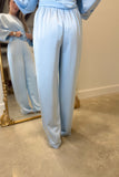 Stepping in Silk Pants Blue