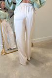 Stepping in Silk Pants Cream