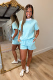 Lightweight Leisure Striped Short Set Mint