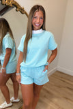Lightweight Leisure Striped Short Set Mint