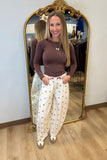Polka Dot Barrel Jeans Cream
