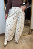 Polka Dot Barrel Jeans Cream