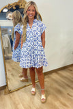 Beach Walk Dress Blue