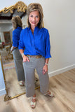Boho Chic Royal Blue Blouse