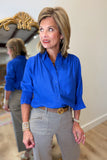 Boho Chic Royal Blue Blouse