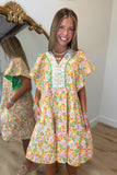 Ungee April Showers Floral Dress Green Yellow