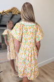 Ungee April Showers Floral Dress Green Yellow