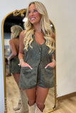 Rustic Roots Suede Romper Olive