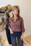 Foxcroft Catalina Blouse Chocolate