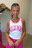 Lulu Mac Tank White w Bubblegum