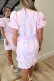 Verona Floral Eyelet Dress Pink