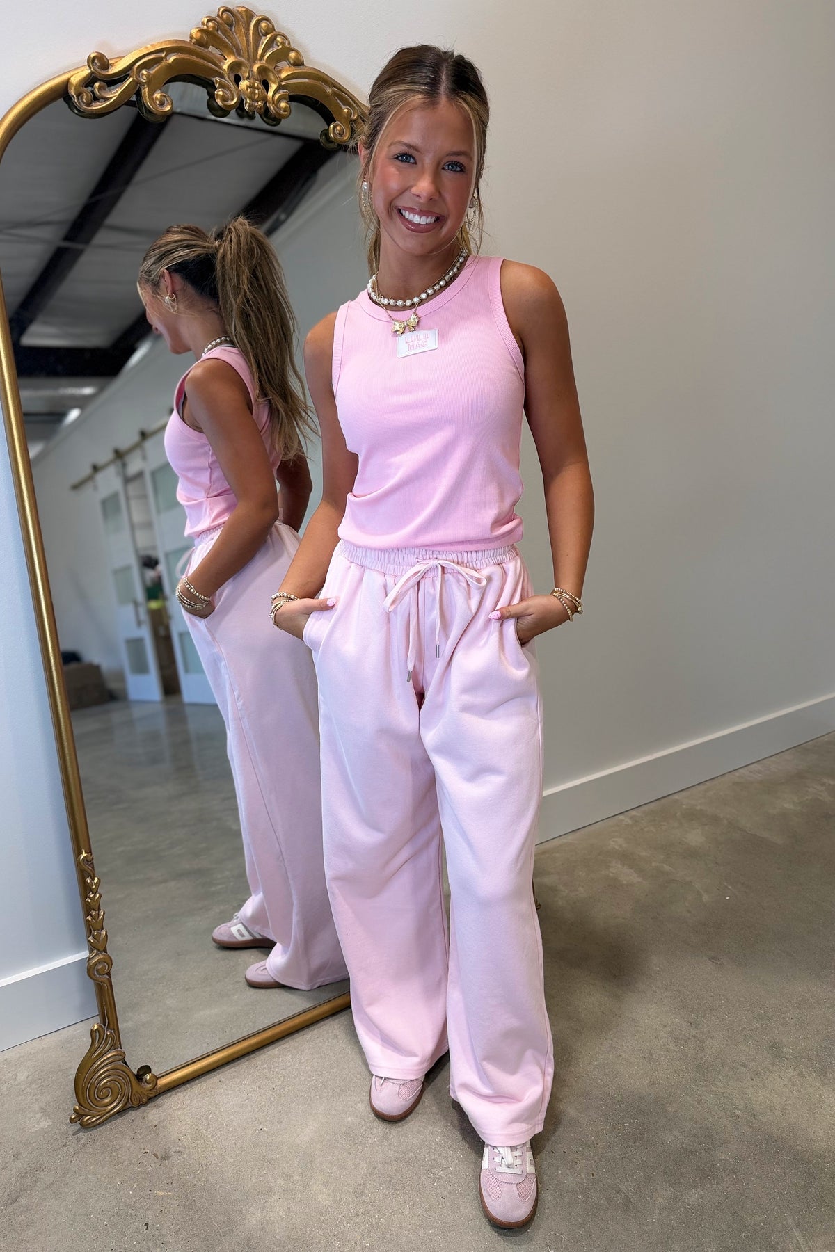 Lulu Mac Terrycloth Tank Top Light Pink