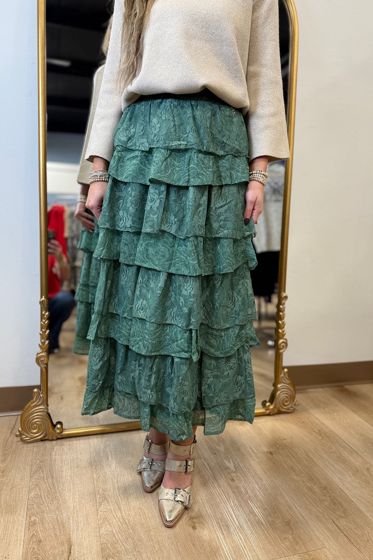 Enchanting Lace Skirt Green