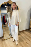 Ellen Mock Neck Pullover Shimmering Gold
