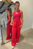 Lulu Mac Terrycloth Tank Top Red