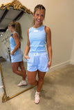 Lulu Mac Terrycloth Short Light Blue