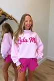 Lulu Mac Script Sweatshirt Light Pink/Bubblegum