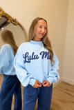 Lulu Mac Script Sweatshirt Light Blue/Navy