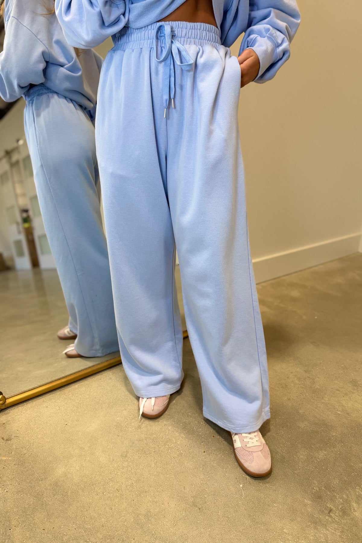 Lulu Mac Terrycloth Pant Light Blue