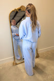 Lulu Mac Terrycloth Pant Light Blue