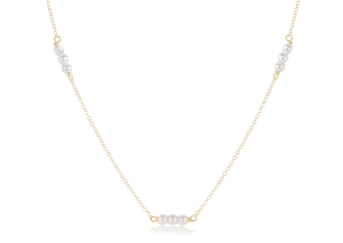 E Newton Joy Simplicity Gold Pearl Necklace 3mm Bead Various Lengths