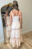 Napa Shoulder Tie Maxi Dress Peach