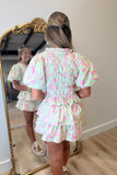 Beverly Hills Floral Short Set Green