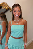 Carolina Gingham Cami Tank Green