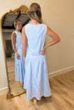 Carolina Gingham Maxi Skirt Blue