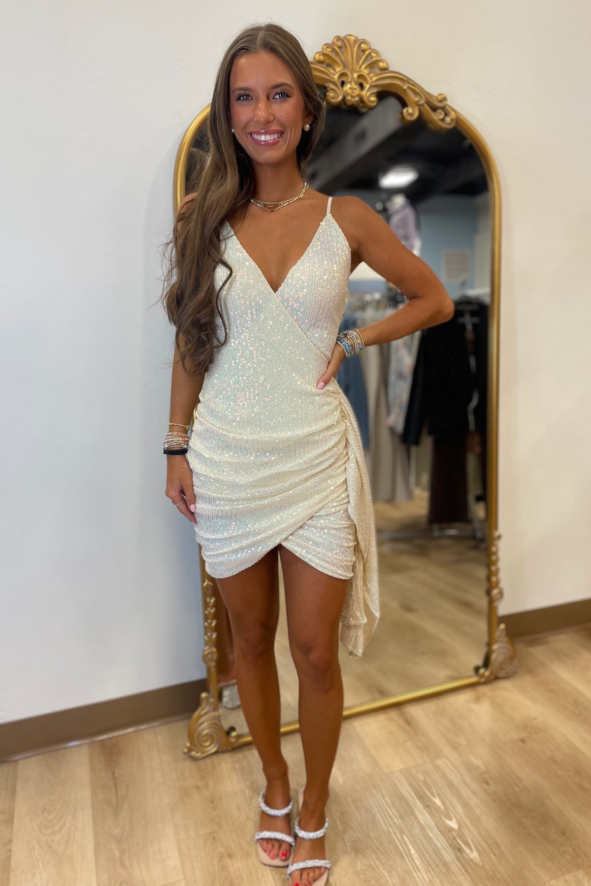 Captivating Sequin Dress Ivory