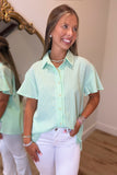 Portofino Pin Stripe Top Green