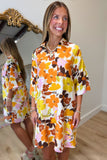 Bold Blooms Collard Pocket Dress