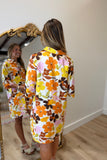 Bold Blooms Collard Pocket Dress