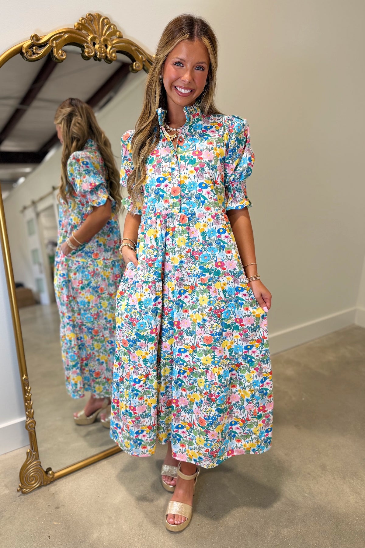Floral Paradise Midi Dress Multi